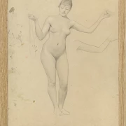 Stående kvindelig nøgen- og armstudie - 1906