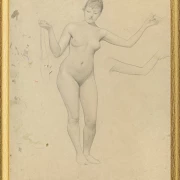 Stående kvindelig nøgen- og armstudie - 1906