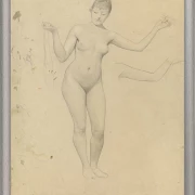 Stående kvindelig nøgen- og armstudie - 1906