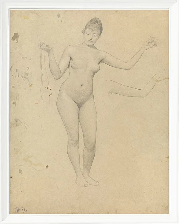 Stående kvindelig nøgen- og armstudie - 1906