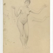 Stående kvindelig nøgen- og armstudie - 1906