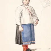 Stehendes schwedisches Bauernmädchen - 1851