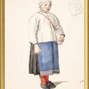 Stehendes schwedisches Bauernmädchen - 1851