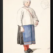 Stehendes schwedisches Bauernmädchen - 1851