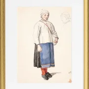 Stehendes schwedisches Bauernmädchen - 1851