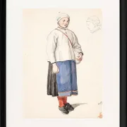 Stehendes schwedisches Bauernmädchen - 1851