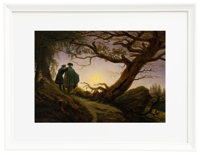 Zwei Männer betrachten den Mond  - 1825