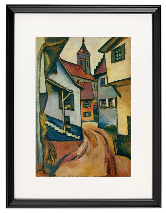 Straße mit Kirche in Kandern - 1911