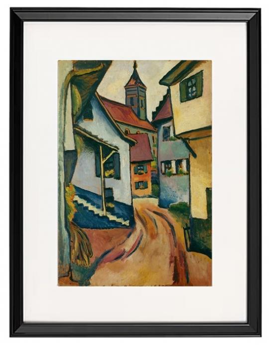 Straße mit Kirche in Kandern - 1911