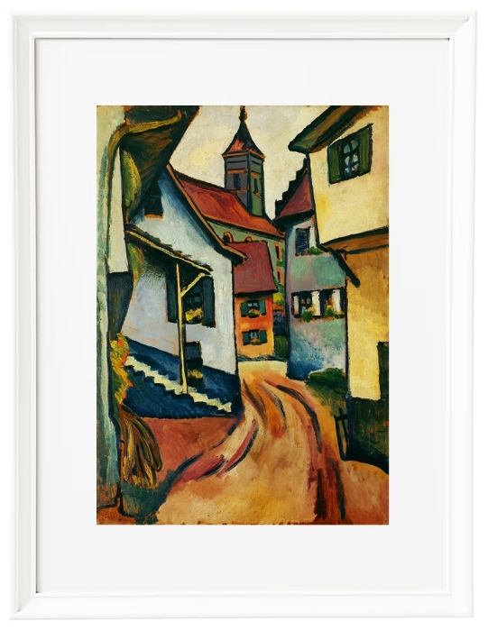 Straße mit Kirche in Kandern - 1911