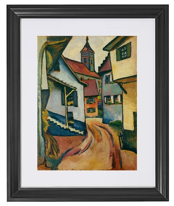 Straße mit Kirche in Kandern - 1911