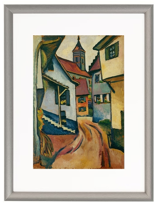 Straße mit Kirche in Kandern - 1911