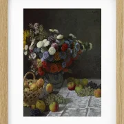 Stilleben med blomster og frugt – 1869