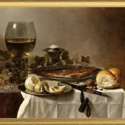 Stillleben mit Hering, Wein und Brot – 1647