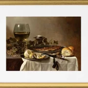 Stillleben mit Hering, Wein und Brot – 1647