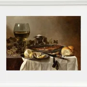 Stillleben mit Hering, Wein und Brot – 1647