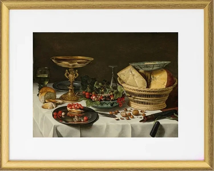 Stillleben mit Hering, Wein und Brot – 1647