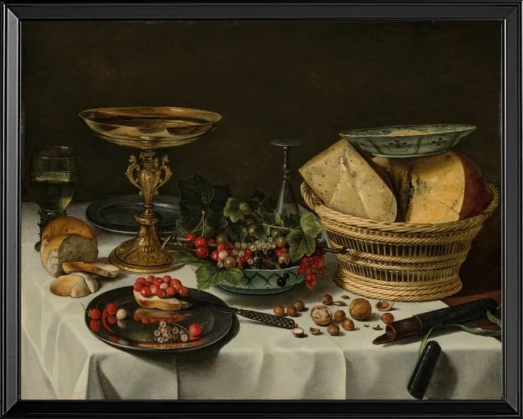 Stillleben mit Hering, Wein und Brot – 1647