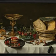 Stillleben mit Hering, Wein und Brot – 1647