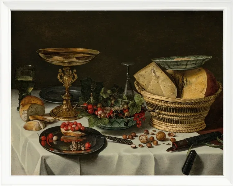 Stillleben mit Hering, Wein und Brot – 1647