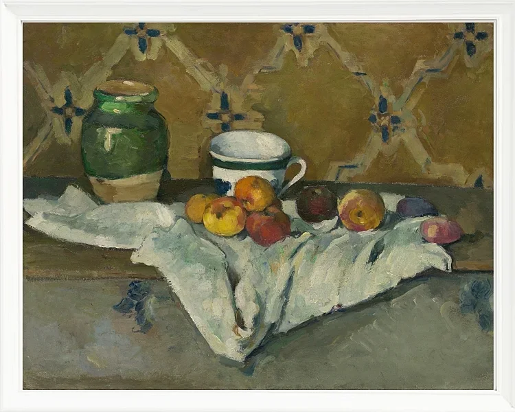 Stilleben med krukke, kop og æbler - 1877