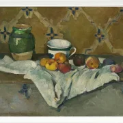 Stilleben med krukke, kop og æbler - 1877