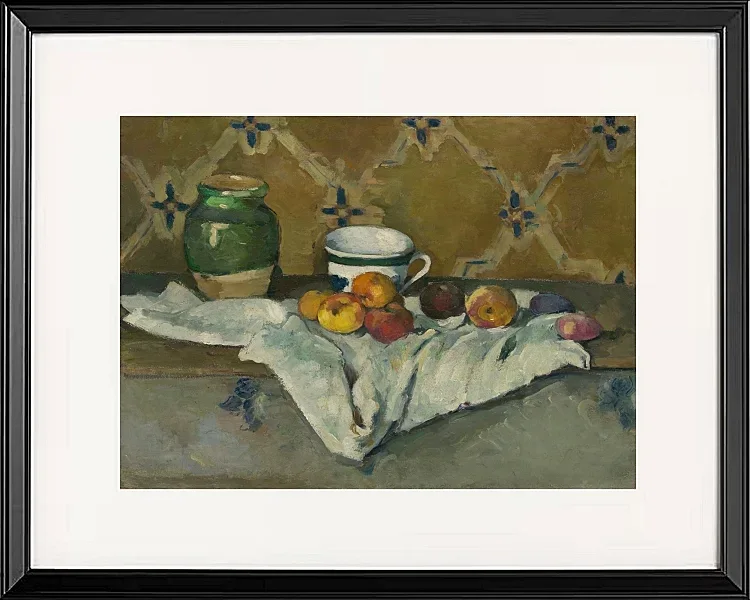 Stilleben med krukke, kop og æbler - 1877