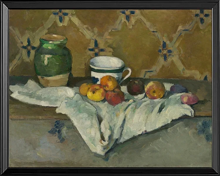 Stilleben med krukke, kop og æbler - 1877