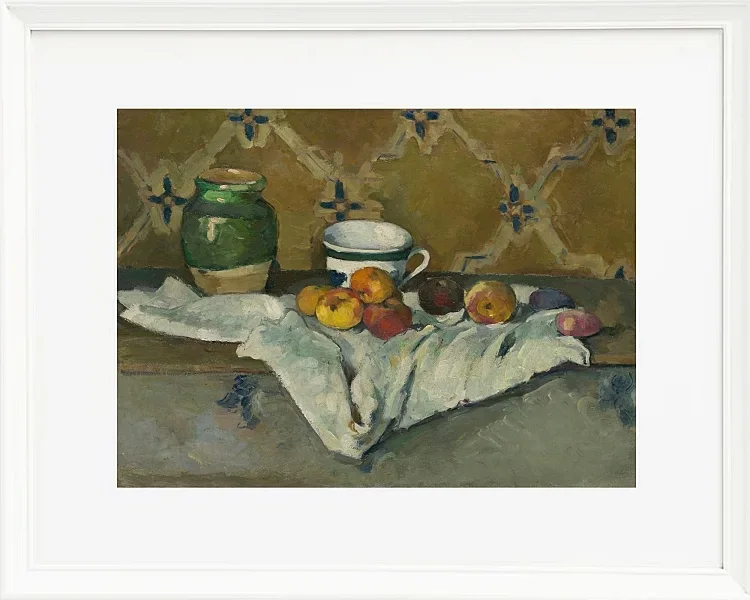 Stilleben med krukke, kop og æbler - 1877