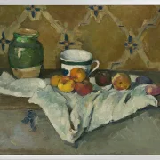 Stilleben med krukke, kop og æbler - 1877