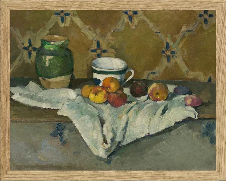 Stilleben med krukke, kop og æbler - 1877