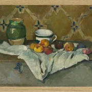 Stilleben med krukke, kop og æbler - 1877