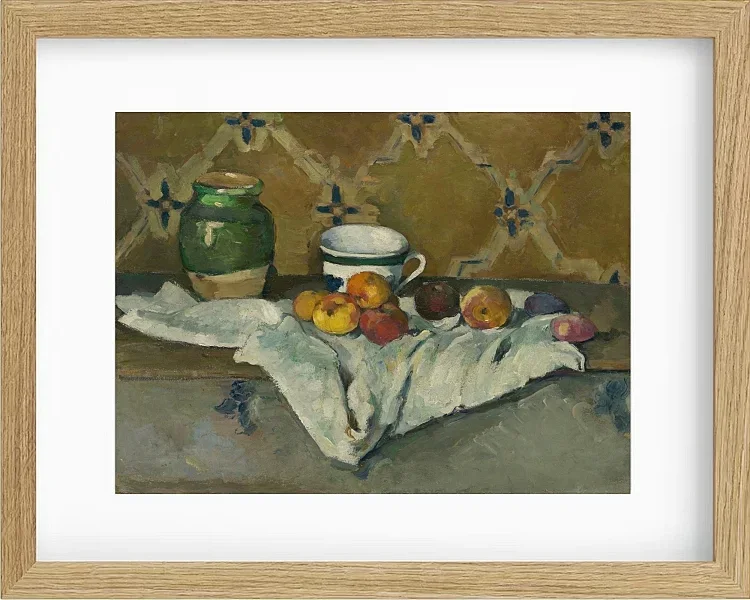 Stilleben med krukke, kop og æbler - 1877
