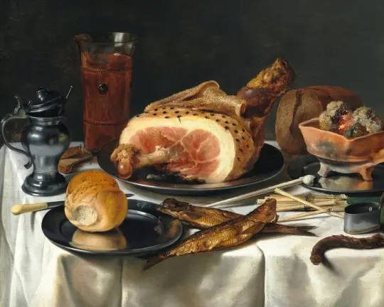 Stillleben mit Schinken - 1625