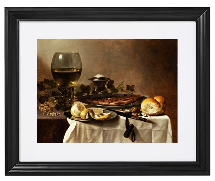 Stillleben mit Hering, Wein und Brot – 1647