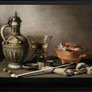 Stillleben mit einem Steinzeugkrug – 1640