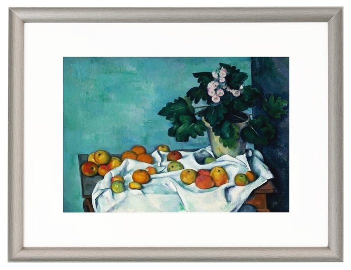 Stilleben mit Äpfeln und einem Topf Primeln - 1890
