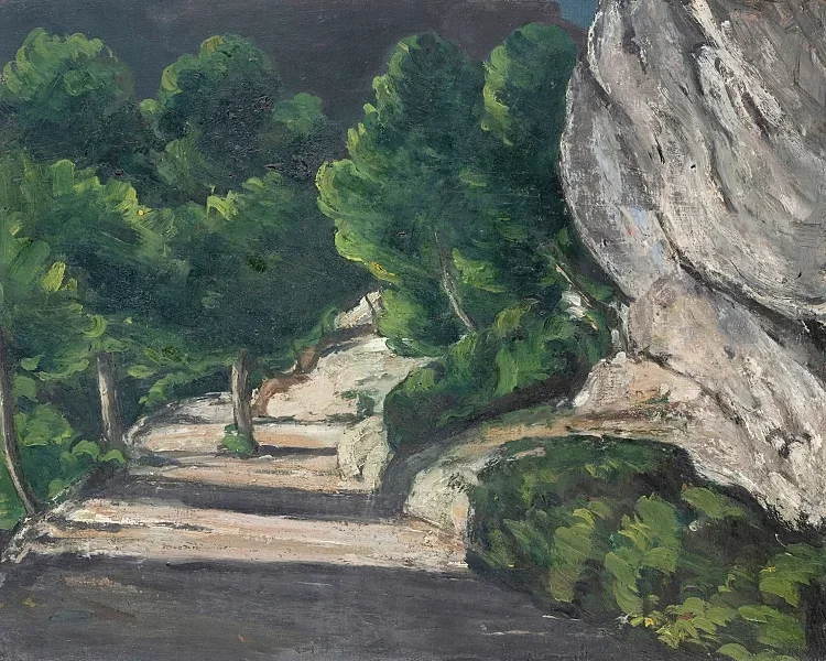 Vej med træer i Rocky Mountains - 1870