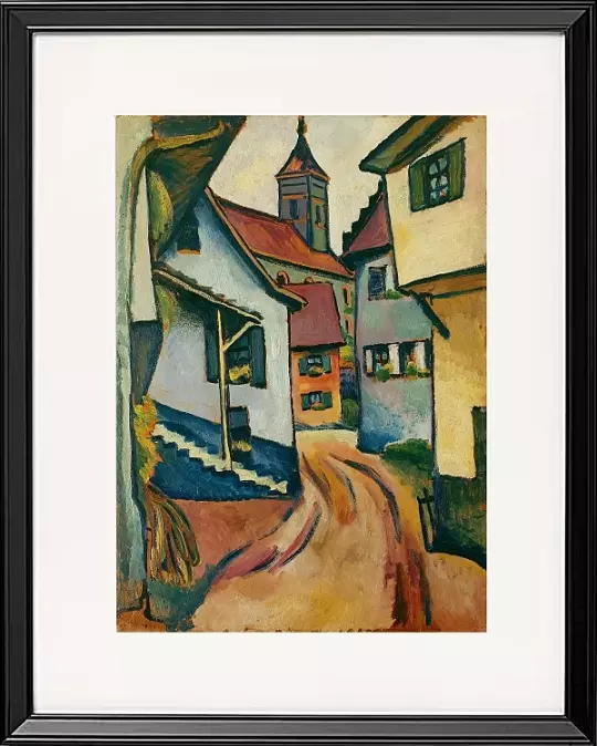 Straße mit Kirche in Kandern - 1911