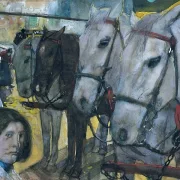 Straßenbahnpferde auf dem Damm in Amsterdam - 1894