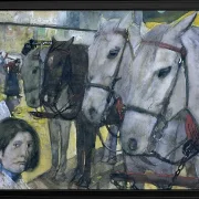 Straßenbahnpferde auf dem Damm in Amsterdam - 1894