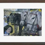 Straßenbahnpferde auf dem Damm in Amsterdam - 1894