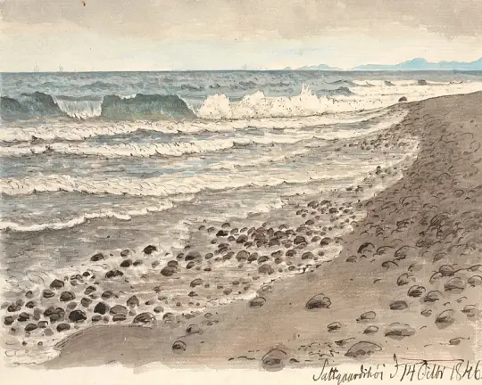 Strand mit Blick über das Kattegat in Richtung Kullen – 1845
