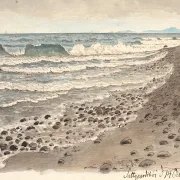 Strand mit Blick über das Kattegat in Richtung Kullen – 1845