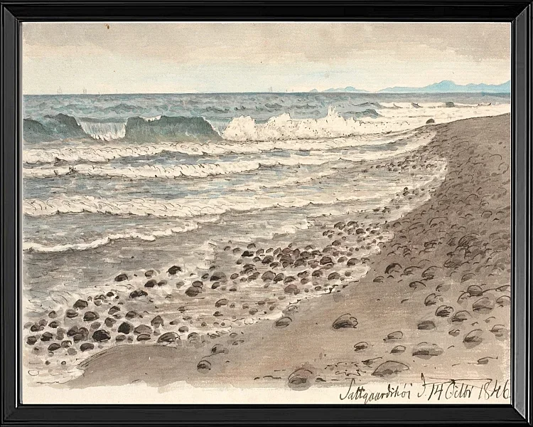 Strand mit Blick über das Kattegat in Richtung Kullen – 1845