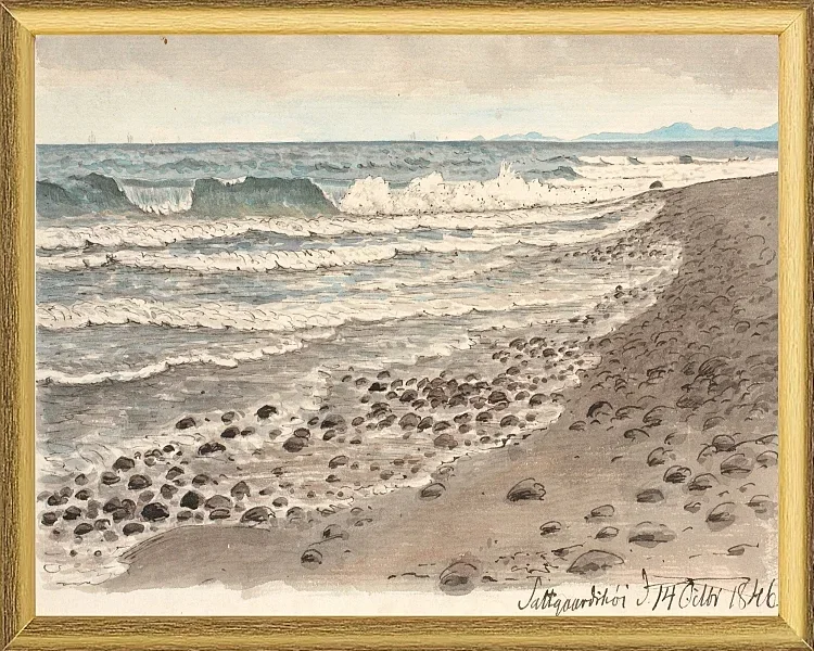 Strand mit Blick über das Kattegat in Richtung Kullen – 1845