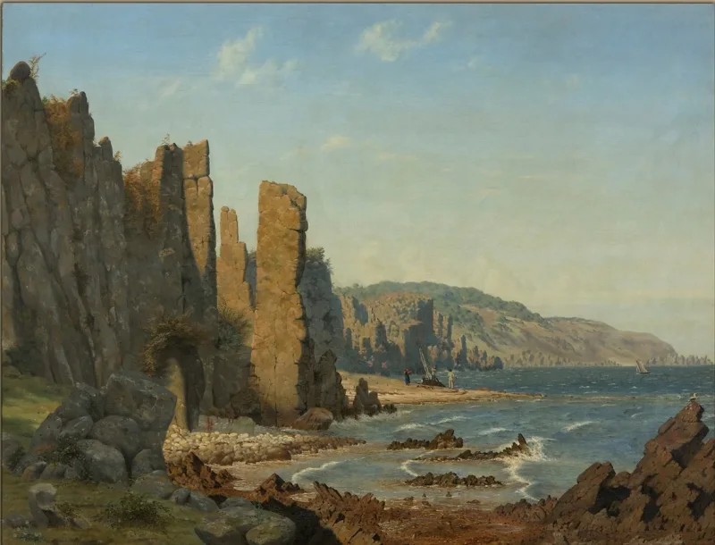 Vilhelm Kyhn – Strandformation auf Bornholm 1843 | Giclée Kunstdruck gerahmt