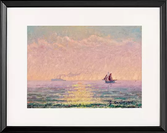 Studie über das Meer bei St. Malo im Gegenlicht der Sonne – 1918