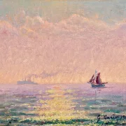 Studie über das Meer bei St. Malo im Gegenlicht der Sonne – 1918