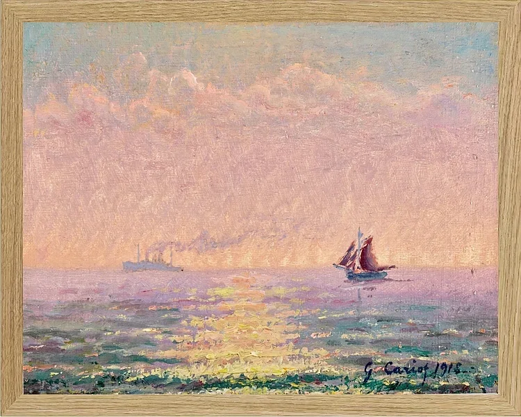 Studie über das Meer bei St. Malo im Gegenlicht der Sonne – 1918